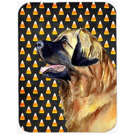 Carolines Treasures LH9043LCB Leonberger Candy Corn Halloween Portrait Glass Cutting Board - Large